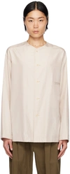 LEMAIRE OFF-WHITE COLLARLESS SHIRT