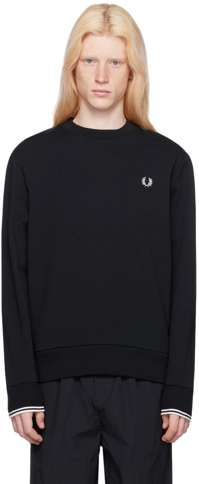 FRED PERRY BLACK STRIPED SWEATSHIRT