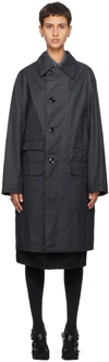 Lemaire Green Car Coat In Gr695 Midnight Green