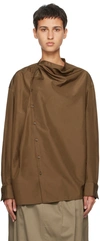 LEMAIRE BROWN SOFT COLLAR BLOUSE