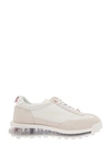 THOM BROWNE LOW-TOP SNEAKERS WITH RWB STRIPE IN WHITE LEATHER