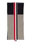 THOM BROWNE MULTICOLOR SCARD WITH INTARSIA STRIPE IN WOOL