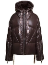 KHRISJOY BROWN 'PUFF KHRIS ICONIC' OVERSIZED DOWN JACKET WITH HOOD IN POLYESTER