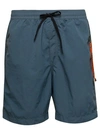 PARAJUMPERS MITCH' BLUE SWIM TRUNKS WITH KEY CHAIN DETAIL IN NYLON