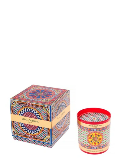 Dolce & Gabbana Wild Jasmine Scented Candle With Carretto Print In Not Applicable