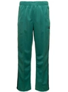 NEEDLES TRACK PANTS WITH SIDE STRIPE IN GREEN TECHNICAL FABRIC