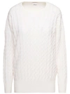 Allude White Cable-knit Sweater In White