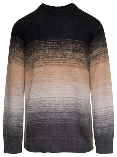 Laneus Gradient-effect Textured Jumper In Multicolour