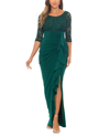 Betsy & Adam Petite Scoop-neck 3/4-sleeve Sheath Dress In Pine