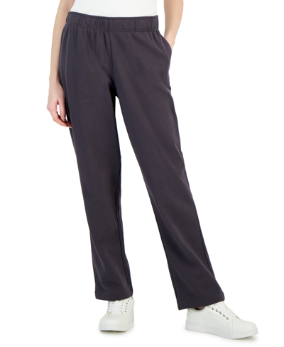 Id Ideology Women's Relaxed Wide-leg Sweatpants, Created For Macy's In Deep Charcoal