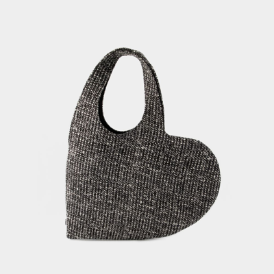 Coperni Heart Shopper Bag  -  - Tweed - Black