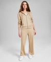 AND NOW THIS NOW THIS WOMENS ZIP HOODIE WIDE LEG JOGGERS CREATED FOR MACYS