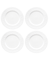 Lenox Opal Innocence Carved 4-piece Dinner Plate Set In White