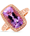 MACY'S AMETHYST (3-1/3 CT. T.W.) & WHITE TOPAZ (5/8 CT. T.W.) HALO STATEMENT RING IN GOLD-PLATED STERLING S