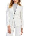 Tahari Asl Peak Lapel Jacket In Winter Whi