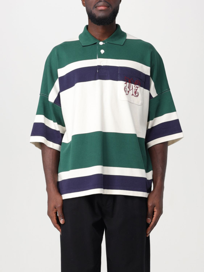 Palm Angels Monogram-embroidered Rugby Polo Shirt In Red