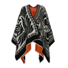 La Doublej Reversible Poncho In Mix Tiles Black
