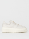 Hogan H-stripes Leather Sneakers With Contrasting Detail In Yellow Cream
