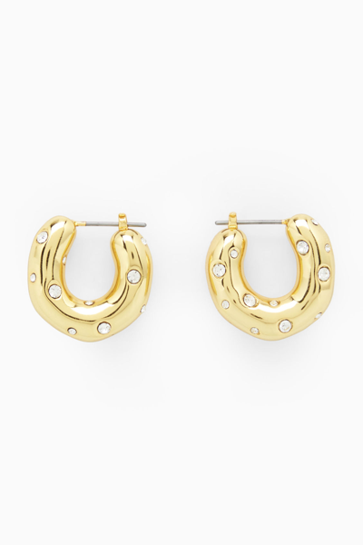 Cos Crystal-embellished Chunky Hoop Earrings In Gold