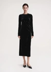 Totême Twisted Velvet Dress Black In Black