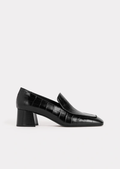 Totême The Embossed Leather Loafers In Black