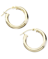 Macy's Polished Thin Tube Hoop Earrings (3mm) In 14k Gold (18mm) In Yellow Gold