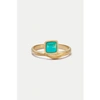 DAISY LONDON GOLD TURQUOISE WAVE RING