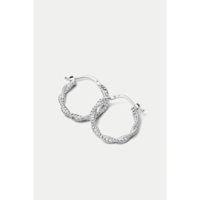 Daisy London Silver Midi Helix Hoop Earrings In Metallic