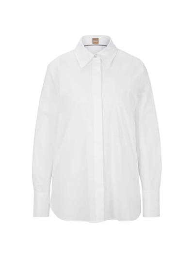 Hugo Boss Regular-fit Blouse In White