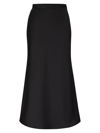 Hugo Boss Women's Longline Slim-fit Pencil Skirt In Heavy Satin In Black