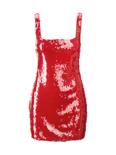 Staud Eclipse Sequined Mini Dress In Red