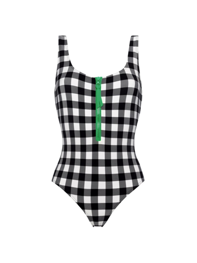 Eres Funny Check-print One-piece Swimsuit In Noir_blanc