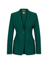 Hugo Boss Slim-fit Jacket In Virgin-wool Twill In Green
