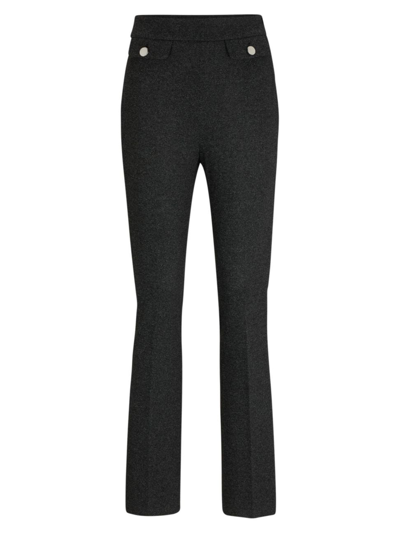 Hugo Boss Slim-fit Trousers In Woven Fabric With Monogram Buttons In Patterned