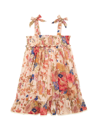 Zimmermann Little Girl's & Girl's August Shirred Dress In Cream Floral