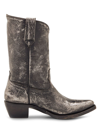 Frye Sacha Mid Leather Cowboy Boots In Dark Pewter