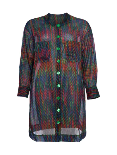 Eres Fusion Long-length Cotton Shirt In Imprime_cameleon