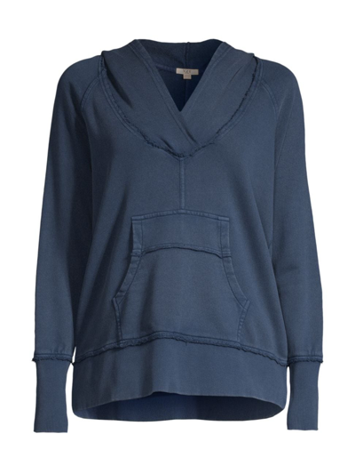 Nic + Zoe Women's Vintage French Terry Hoodie In Washed Indigo