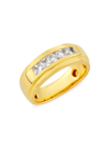 SAKS FIFTH AVENUE MEN'S COLLECTION GOLD-PLATED STERLING SILVER & CUBIC ZIRCONIA RING