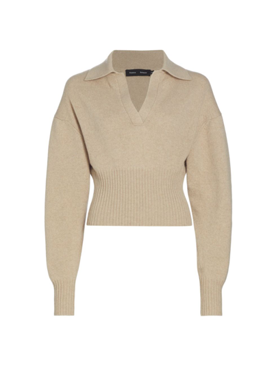 Proenza Schouler Collared Knit Eco-cashmere Sweater In Neutrals