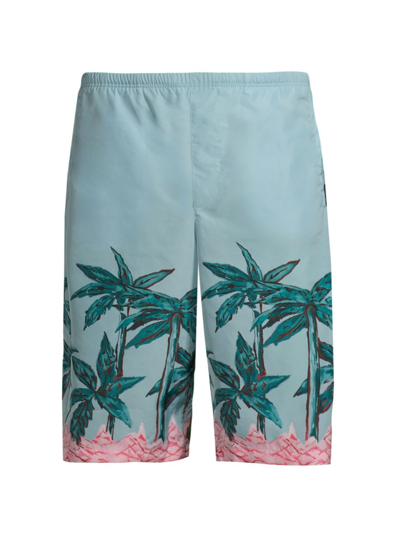 PALM ANGELS MEN'S PALMS ROW LONG SWIM SHORTS