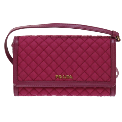 Prada Tessuto Pink Synthetic Wallet  ()