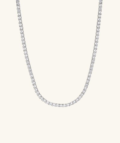 Mejuri Lab Grown Sapphire Tennis Necklace In Silver