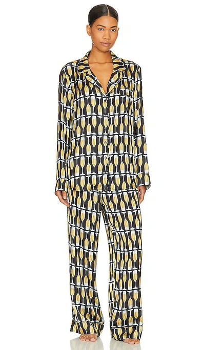 Show Me Your Mumu Classic Pajama Set In Champagne Silky