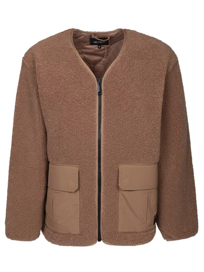 Carhartt Devin Liner Shearling Padded Jacket In Brown
