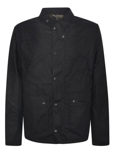 Barbour Reelin Waxed Jacket In Black