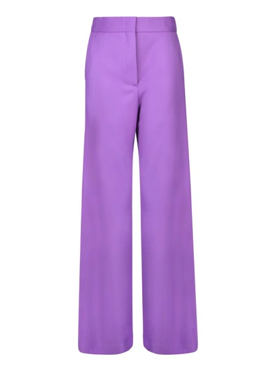 Msgm High-waist Wide-leg Trousers In Purple