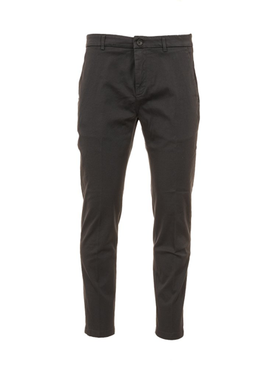 Department 5 Logo Tag Straight Leg Trousers In Grey