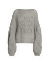 Loewe Women's Anagram Mohair-blend Logo Sweater In Grey