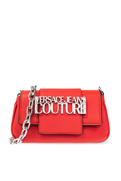 Versace Jeans Couture Logo Plaque Small Shoulder Bag In Red